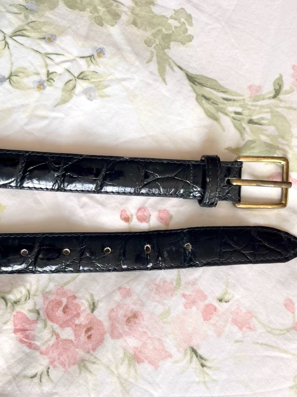 Vintage Dior Snakeskin Patterned Leather Belt - Picture 4 of 6